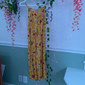 Three hearts yellow floral jumpsuit